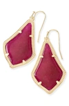 Kendra Scott Alex Drop Earrings In Maroon Jade/ Gold