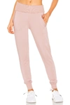 Beyond Yoga Cozy Fleece Foldover Sweatpant In Brazen Blush