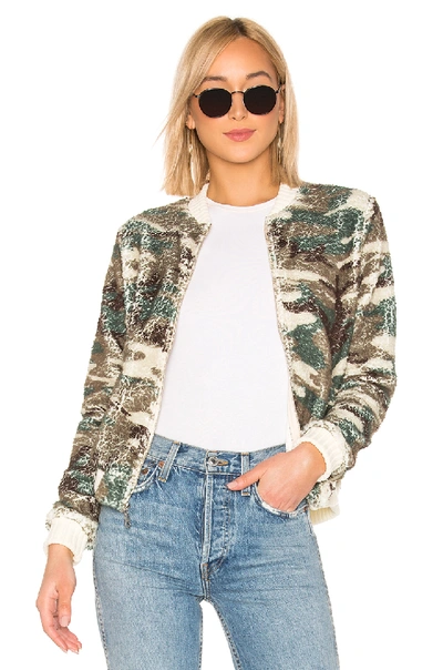 Michael Lauren Nolan Bomber Jacket In Green. In Camo