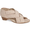 Amalfi By Rangoni Desio Embossed Cross Strap Sandal In Rose Leather