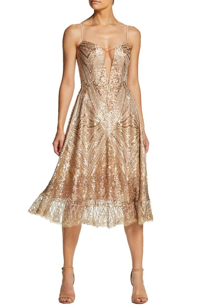 sequin strapless fit and flare dress in gold Sequin Fitted Strapless Gown by Ladivine J892  ABC Fashion