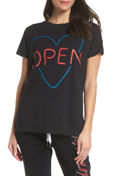 The Laundry Room Open Heart Tee In Black