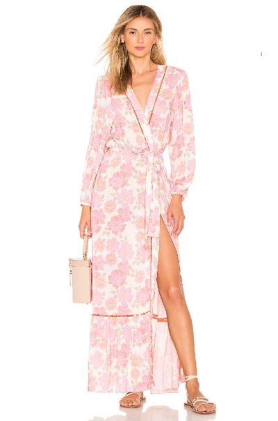 Paloma Blue Bowie Kimono Maxi Dress In Pink Lotus