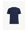 Allsaints Brace Crewneck Cotton-jersey T-shirt In Arctic Blue