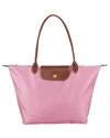 Longchamp Le Pliage Large Nylon Shoulder Tote In Pink/gold