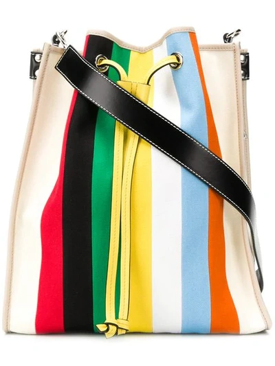 Jw Anderson Multicolor Stripe Drawstring Bucket Bag