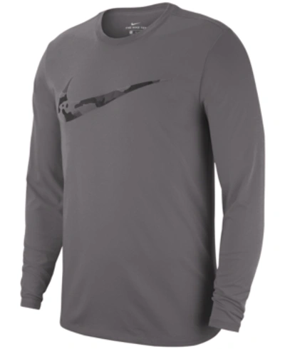 Nike Men's Dry Printed-logo T-shirt In Gun/blk