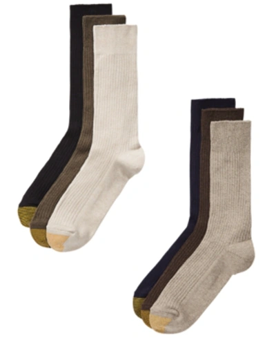 Gold Toe Men's 6-pack Casual Stanton Socks In Khaki
