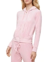 Juicy Couture Black Label Robertson Luxe Velour Hoodie In Pink Shadow