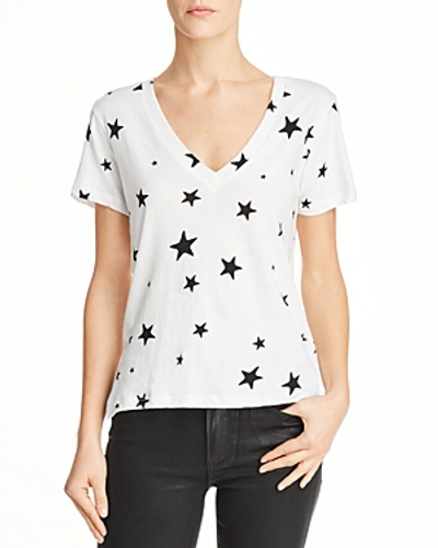 Lna Seeing Stars Tee In Off-black Star