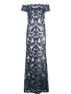 Tadashi Shoji Illusion Neck Sequin Lace Gown In Black