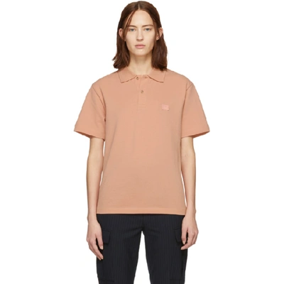 Acne Studios Pink Patch Polo In Pale Pink