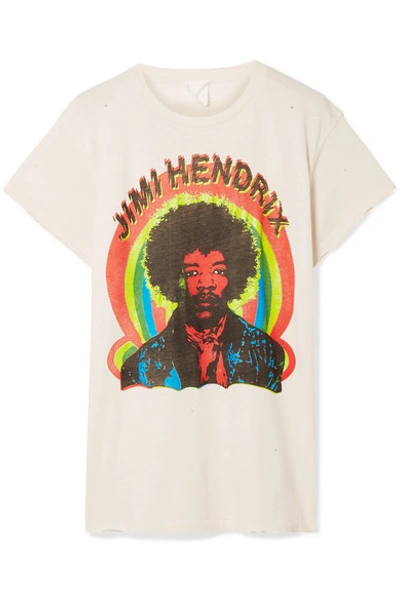 Madeworn Hendrix Printed Cotton-jersey T-shirt In Cream