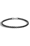 John Hardy Classic Box Chain Bracelet In Silver/ Black