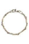 John Varvatos Skull Bead Bracelet In Grey