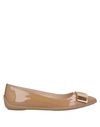 Hogan Ballet Flats In Beige