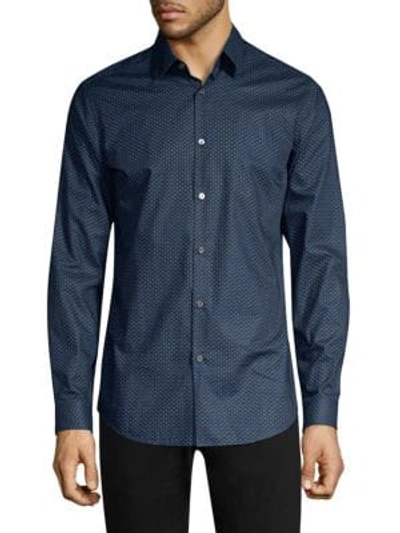 Theory Cotton Dress Shirt In Eclipse