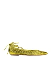 Casadei Ballet Flats In Acid Green