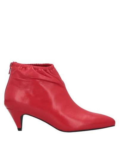 Jeffrey Campbell Ankle Boots In Red