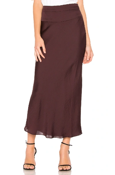 Free People Normani Bias Cut Satin Skirt In Wine