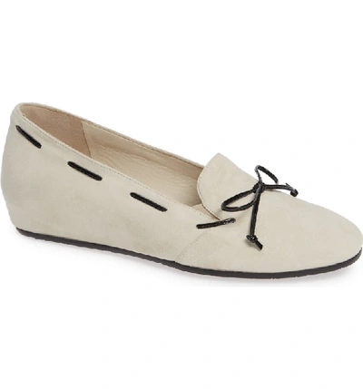 Amalfi By Rangoni Varazze Laced Wedge Loafer In Bone Suede