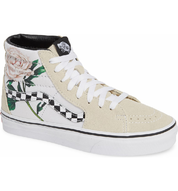 floral checkered vans