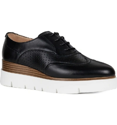 Geox Kattilou Platform Derby In Black Leather | ModeSens