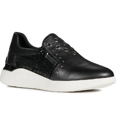 Geox Theragon Sequin Sneaker In Black Leather | ModeSens
