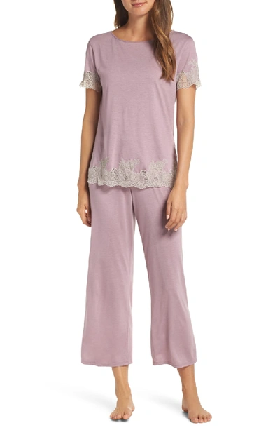 Natori Luxe Shangri-la Pajamas In Heather Berry Blush