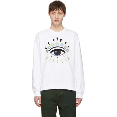Kenzo Embroidered Eye Sweatshirt In 01 White