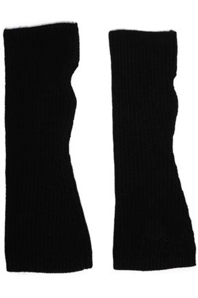 Madeleine Thompson Phoebe Wool And Cashmere-blend Fingerless Gloves In Black