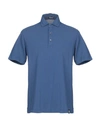 Drumohr Polo Shirts In Slate Blue