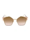 Fendi Women's 57mm Embellished Pentagon Sunglasses In Rose Gold