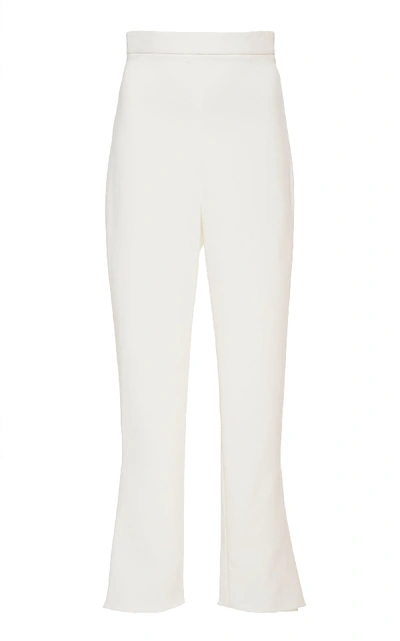 Cushnie High-rise Cropped Crepe Pants In White