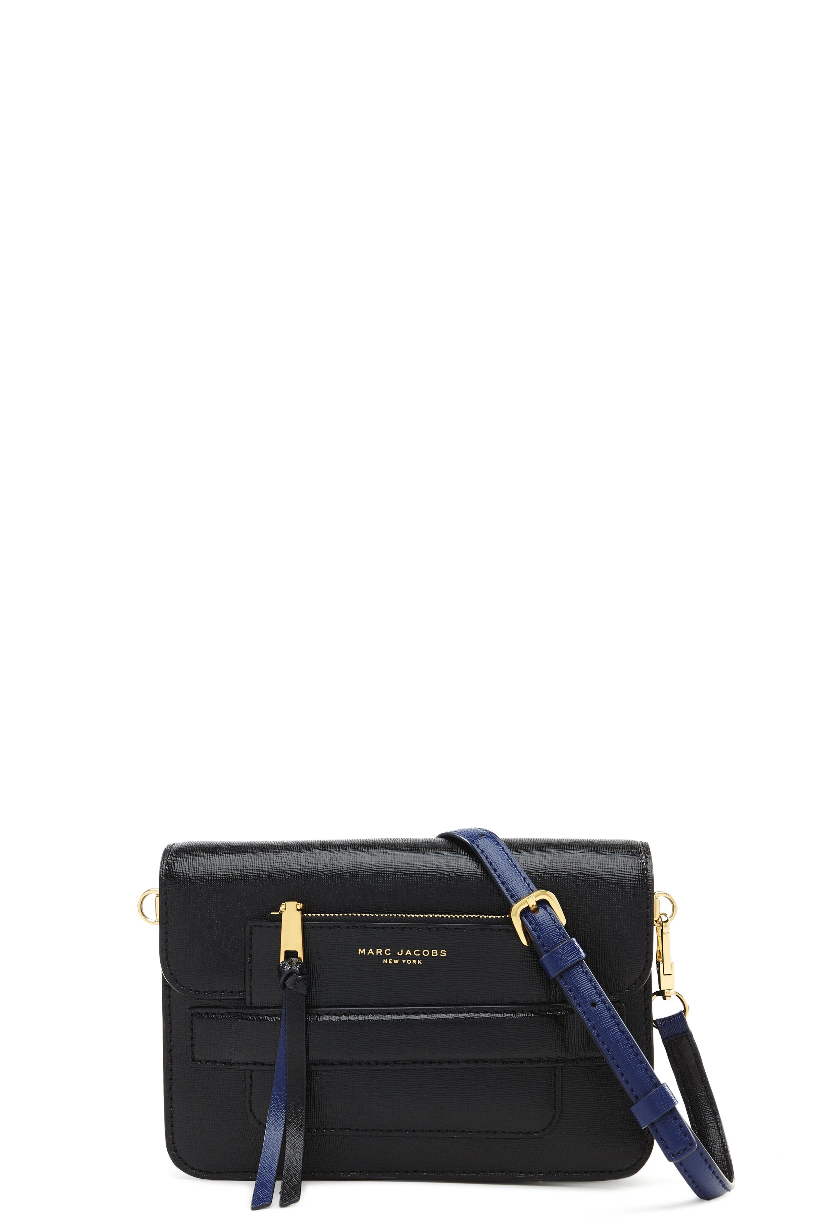 logo embossed saffiano leather tote bag marc jacobs