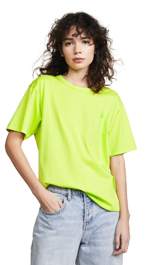Acne Studios Nash Face Tee In Lime Green Modesens