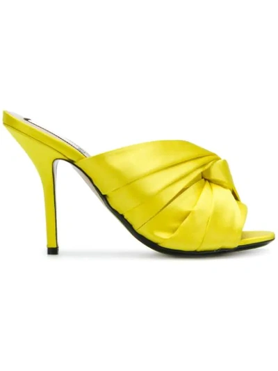 N°21 Classic Satin Mules In Yellow