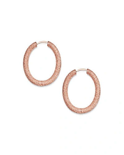 Carolina Bucci 18k Pink Gold Florentine Small Oval Hoop Earrings