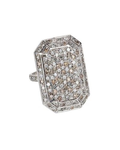 Carolina Bucci 18k White Gold Looking Glass Emerald-cut Diamond Ring In White/gold