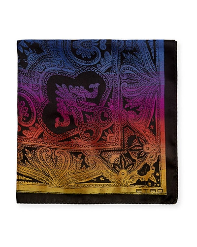 Etro Pochette Tinto Silk Pocket Square In Multi