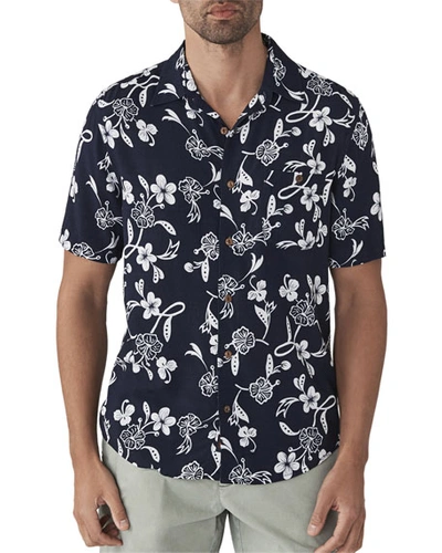 Faherty Men's Hawaiian Floral-print Short-sleeve Shirt
