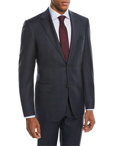 Canali Men's 130s Wool Plaid Two-piece Suit In Blue