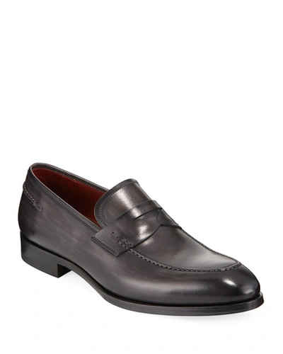 Neiman Marcus Smooth Leather Penny Loafer