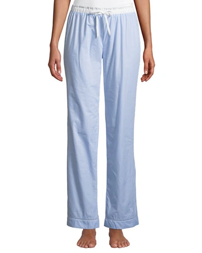 Maison Lejaby Pyjama Ladder-stitched Pants In Blue/white