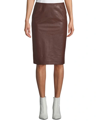 Christian Wijnants Sansul Leather Pencil Skirt