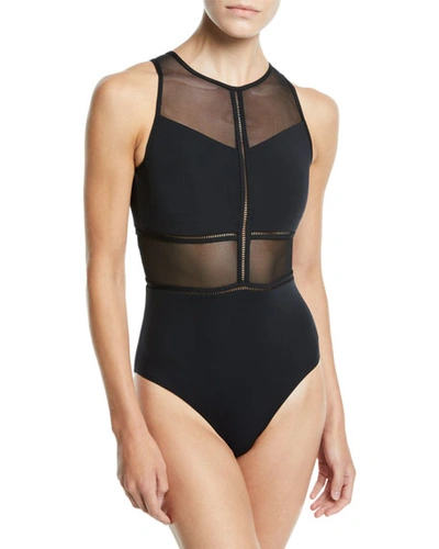 Jets By Jessika Allen Aspire High-neck Open-back One-piece Swimsuit