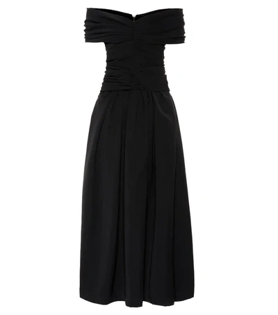 Preen By Thornton Bregazzi Ellie Stretch Satin Midi Dress In Black