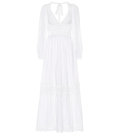 Anna Kosturova Victoriana Cotton Maxi Dress In White