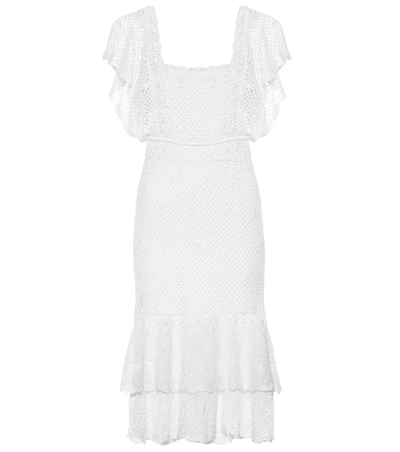 Anna Kosturova Florence Crochet Cotton Dress In White