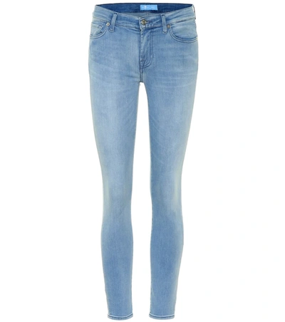 7 For All Mankind The Skinny B(air) Low-rise Jeans In Blue